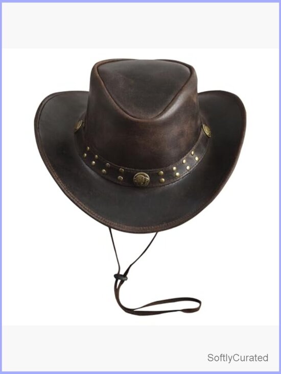 Genuine Suede Leather Cowboy Hat Wide Brim Shapeable Unisex Adult main image 5